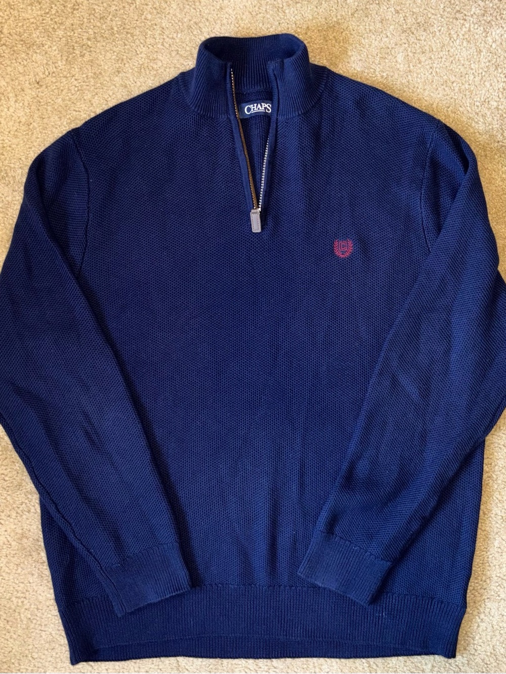 Chaps Men's Navy Quarter-Zip Sweater